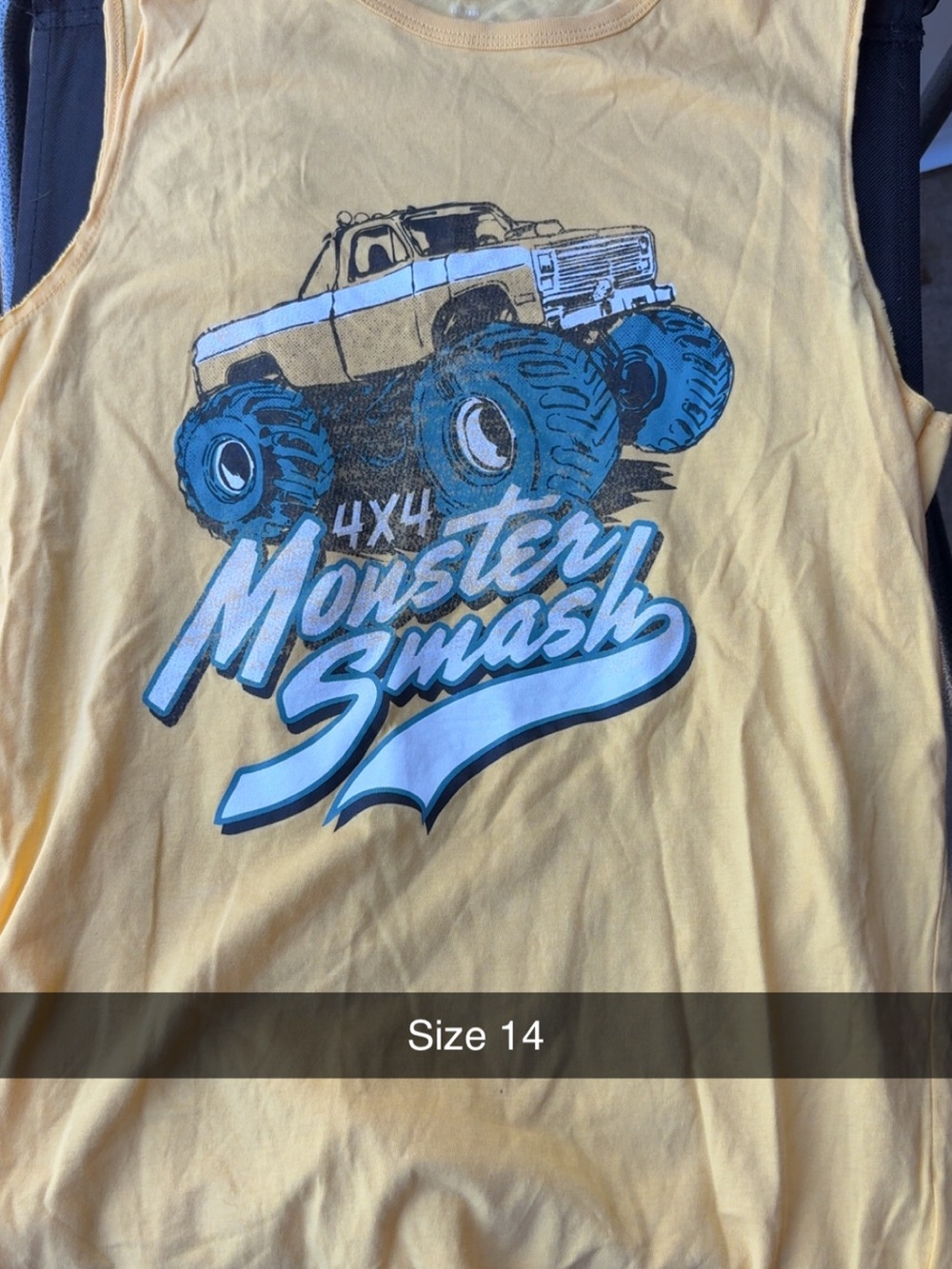 OshKosh B'gosh Yellow Tank Top with Blue Monster Truck Graphic